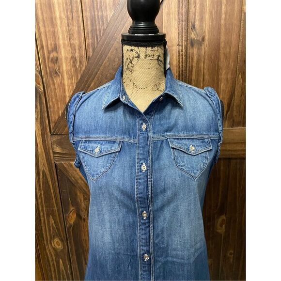 Mavi Jeans Western Jean Mini Dress Size S - Picture 2 of 4